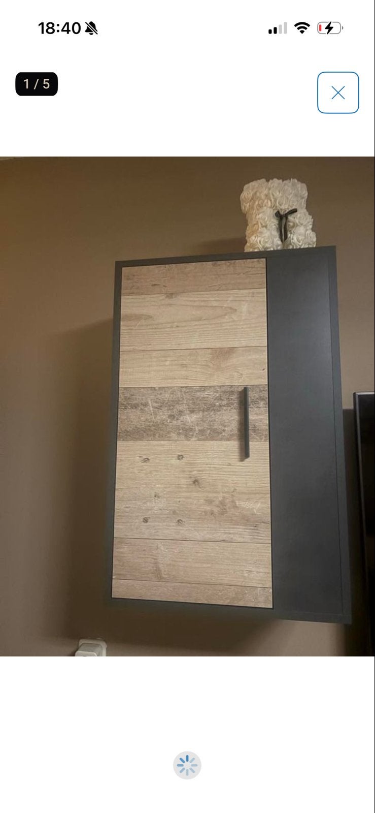Moderne dressoir set met hangkast, Ophalen, Gebruikt, 100 tot 150 cm, Met lade(s)