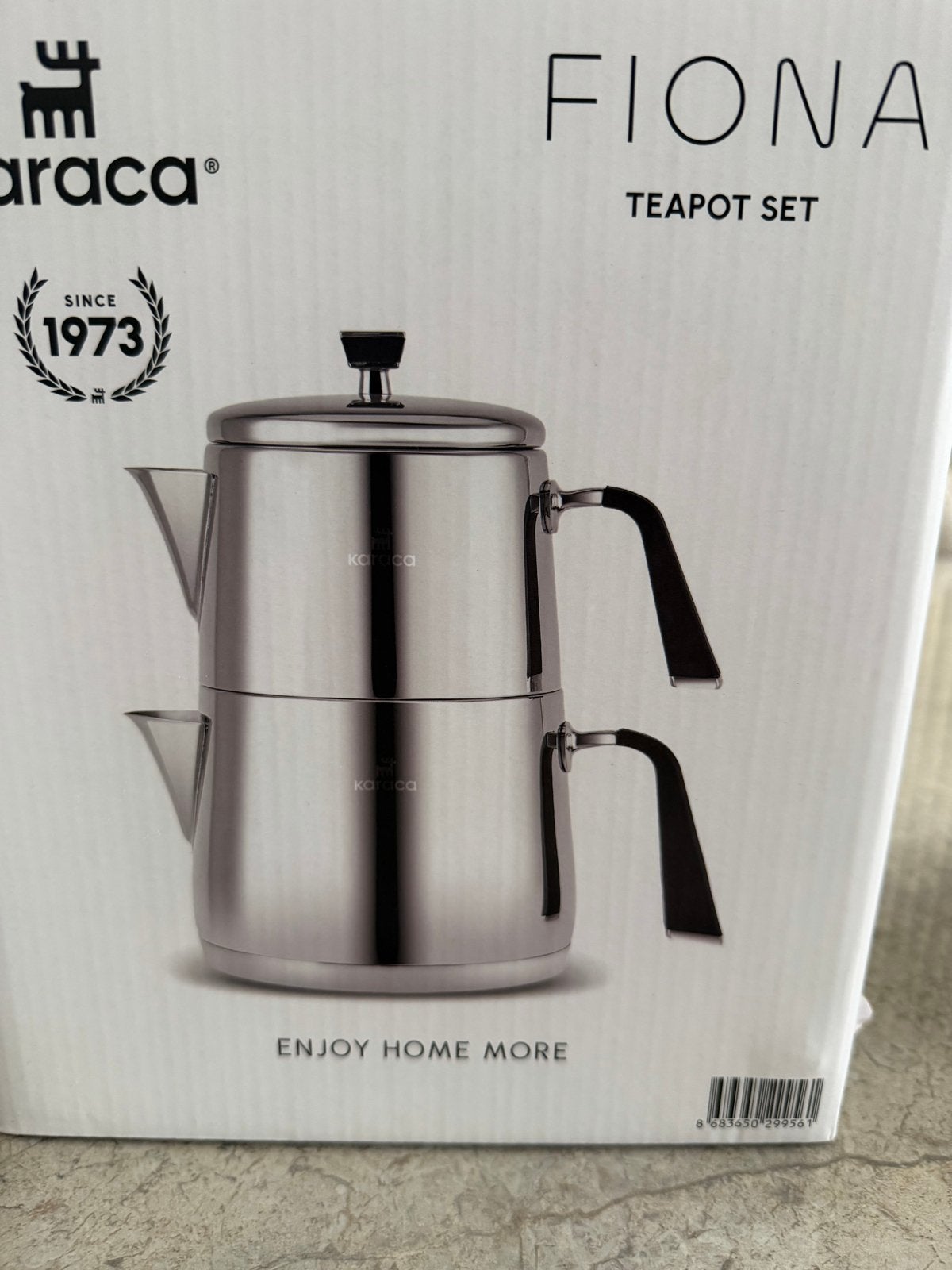 Karaca Fiona Theepot Set - RVS, Inductie, Theepot/fluitketel, Ophalen of Verzenden, Metaal, Overige merken