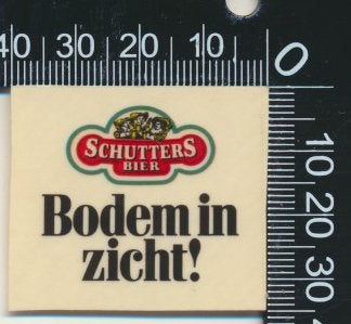 Sticker: Schutters Bier - Bodem in zicht, Ophalen of Verzenden, Zo goed als nieuw, Bedrijf of Vereniging