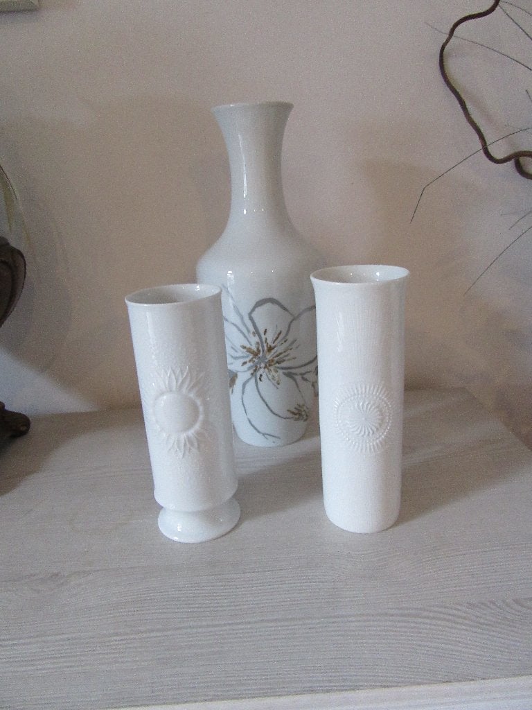 3 Ak vintage vazen., Wit, Zo goed als nieuw, Steen/keramiek, Geschikt voor buiten