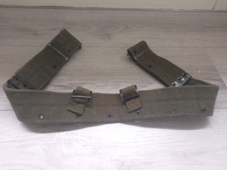 LEGER KOPPELRIEM - Vintage Militaire Riem, Ophalen of Verzenden, Overige soorten, Overige gebieden, Kleding of Schoenen