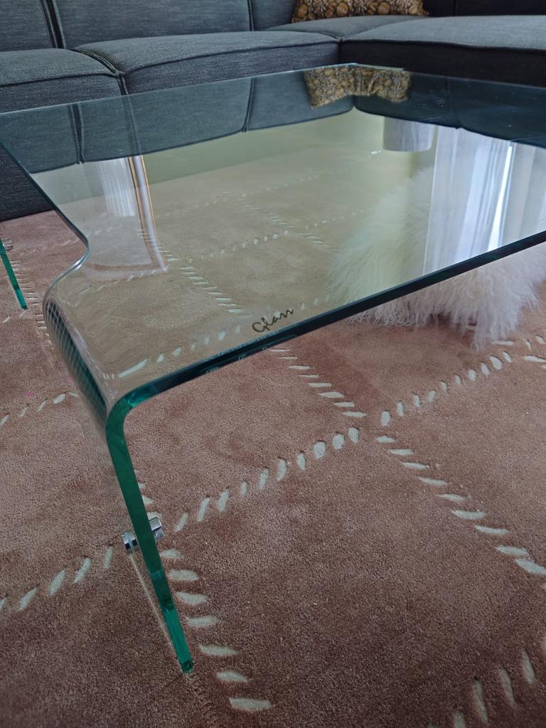 Salontafel van (safety) glas | Fiam style, Ophalen, 100 tot 150 cm, 50 tot 100 cm, Minder dan 50 cm