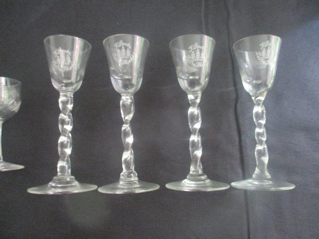 Antiek glas en kristal borrelglaasjes, jenever, sherry, port, Ophalen
