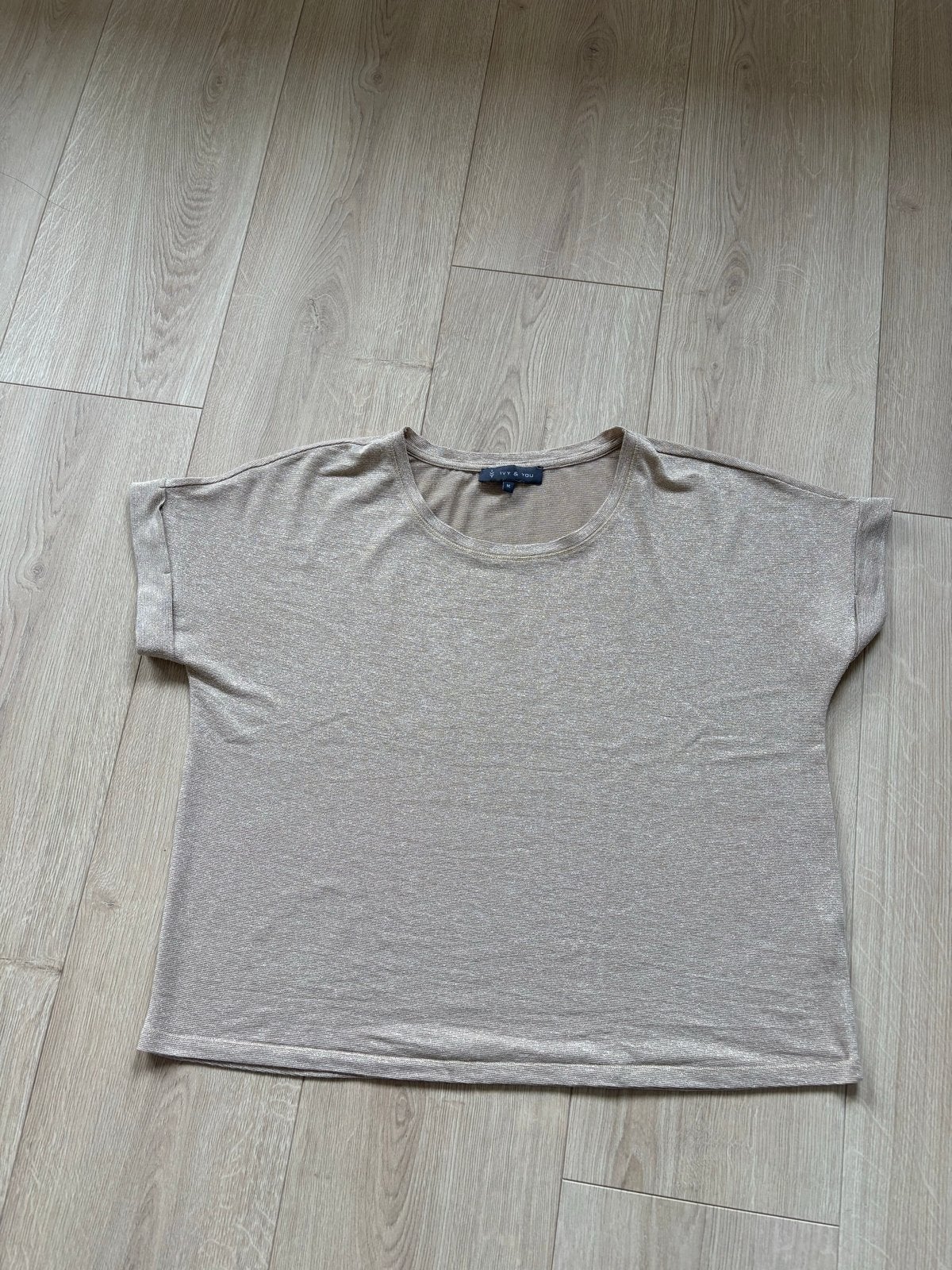 Ivy & You T-shirt met korte mouwen, maat M gouden glitter, Maat 38/40 (M), Beige, Ophalen of Verzenden, Korte mouw