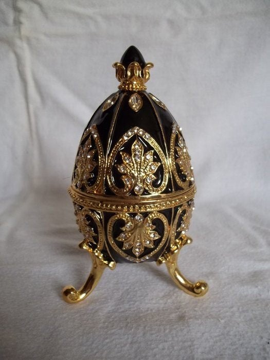 Fabargé-ei (Black Imperial Egg) - 24 Kt verguld goud, Verzamelen, Ophalen of Verzenden, Nieuw, Figuurtje