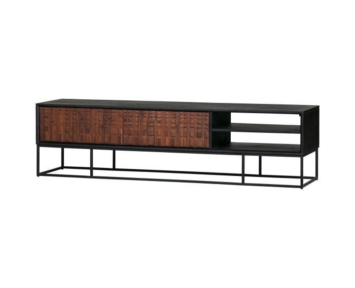 BePureHome Nuts TV-meubel – walnoot/zwart, Ophalen, 150 tot 200 cm, Zo goed als nieuw, Minder dan 100 cm
