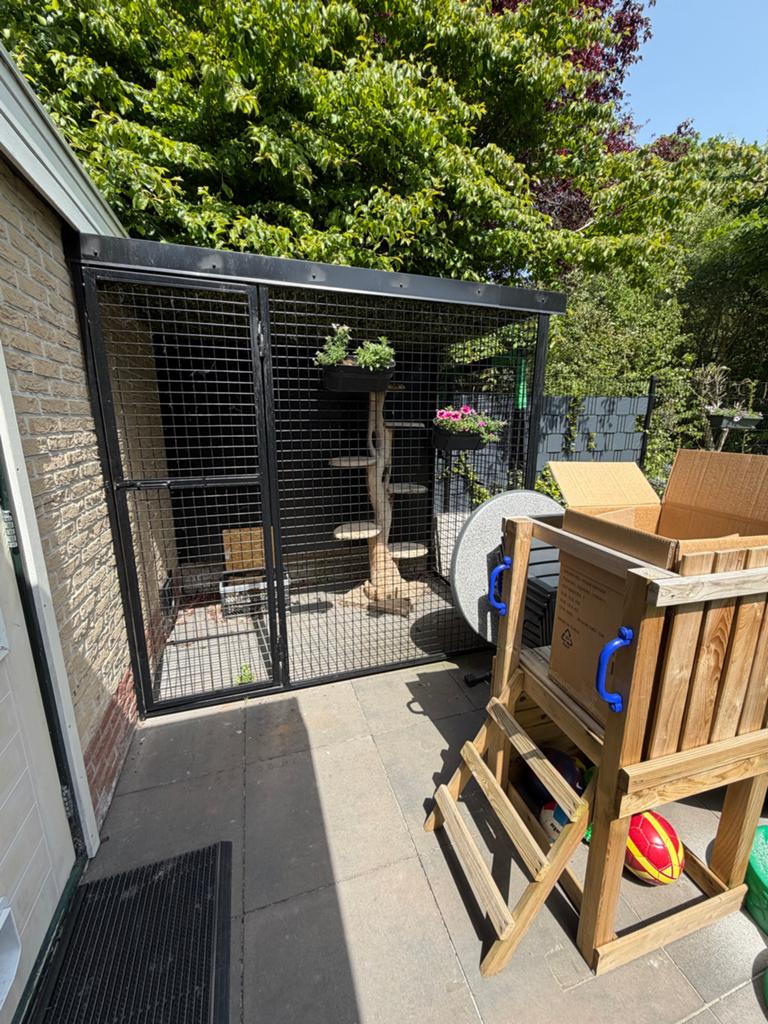 Stevige dierenren / kennelpaneel /volière zwart gepoedercoat, Dieren en Toebehoren, Katten-accessoires, Ophalen, Gebruikt