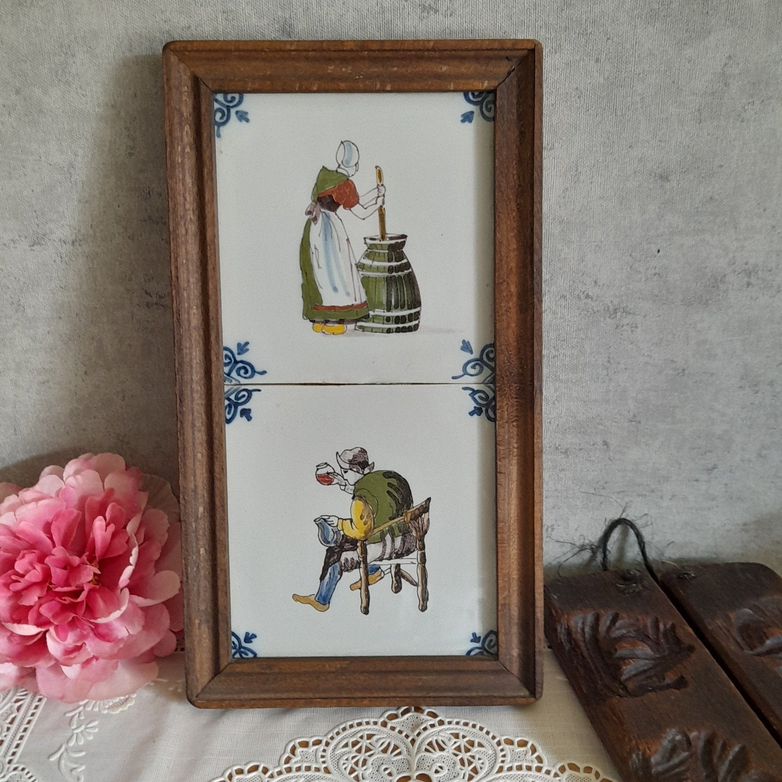 2 Tegeltjes Tichelaar Makkum, Antiek en Kunst, Ophalen of Verzenden