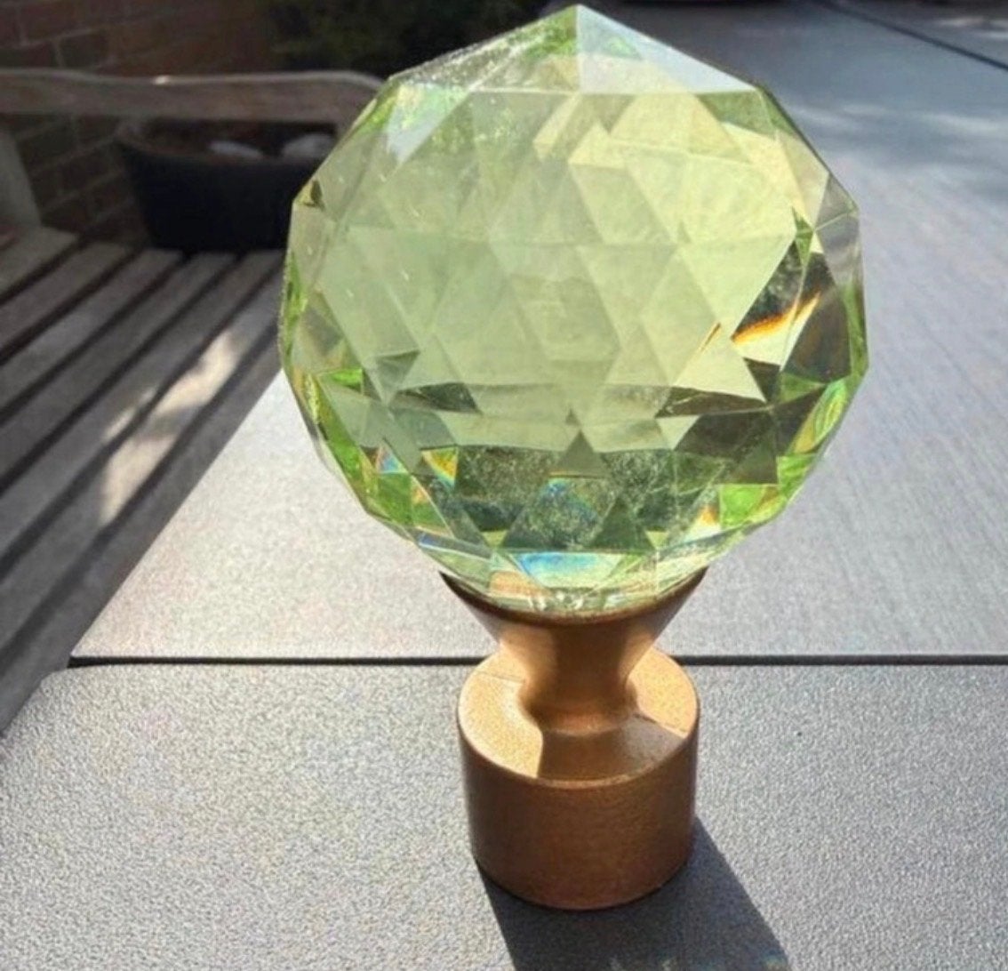 Ikea Afsluitknop Gordijnrails - Groen Geslepen Bol, Huis en Inrichting, Ophalen of Verzenden, Gebruikt, Groen, Metaal
