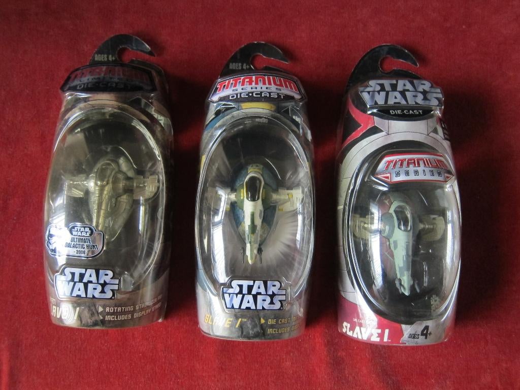 3x Star Wars Die-cast Titanium Series - BOBA FETT JANGO FETT, Ophalen of Verzenden, Nieuw, Actiefiguurtje