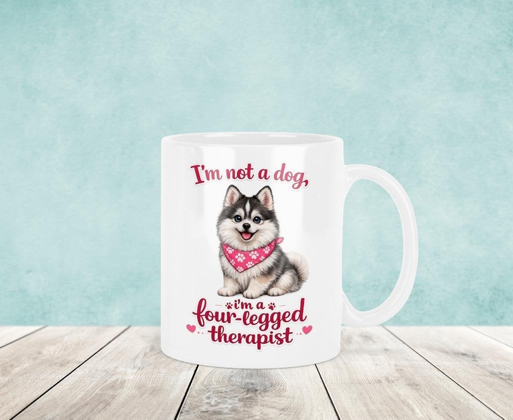 Therapist Dog - Pomsky Mok, Verzenden, Keramiek, Nieuw, Overige stijlen