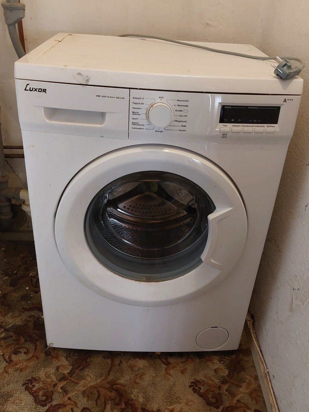 Wasmachine Luxor A+++, Ophalen, 1200 tot 1600 toeren, 85 tot 90 cm