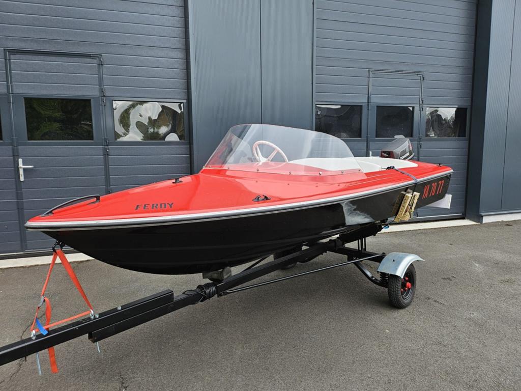 Retro speedboot Yamaha incl trailer 8 PK, Watersport en Boten, Ophalen, Buitenboordmotor, Elektrische start