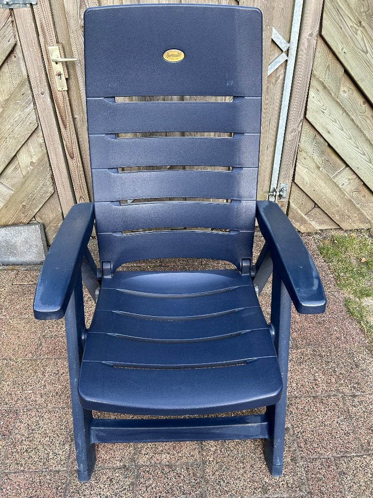 4 verstelbare Hartmann tuinstoelen met kussens, Tuin en Terras, Tuinstoelen, Ophalen, Gebruikt, Kunststof, Verstelbaar