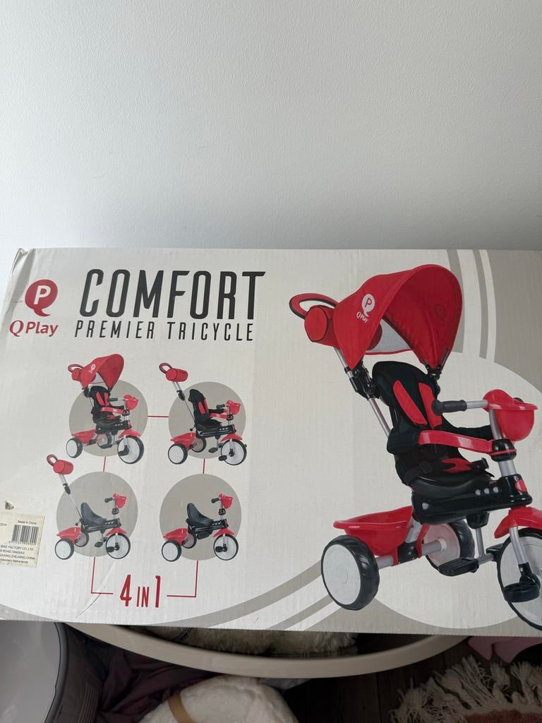 QPlay Comfort Premier Tricycle 4-in-1 - Splinternieuw!, Fietsen en Brommers, Ophalen of Verzenden, Nieuw, Duwstang