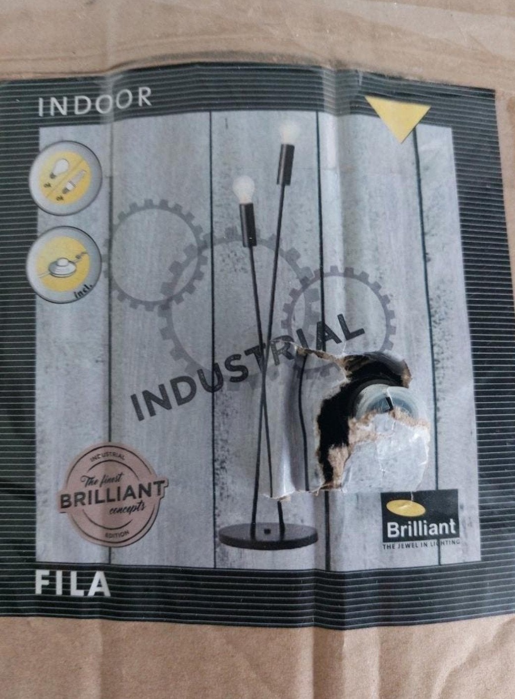 Brilliant Fila Industriële Vloerlamp - Nieuw in Doos, Ophalen, Nieuw, Overige fittingen, Metaal