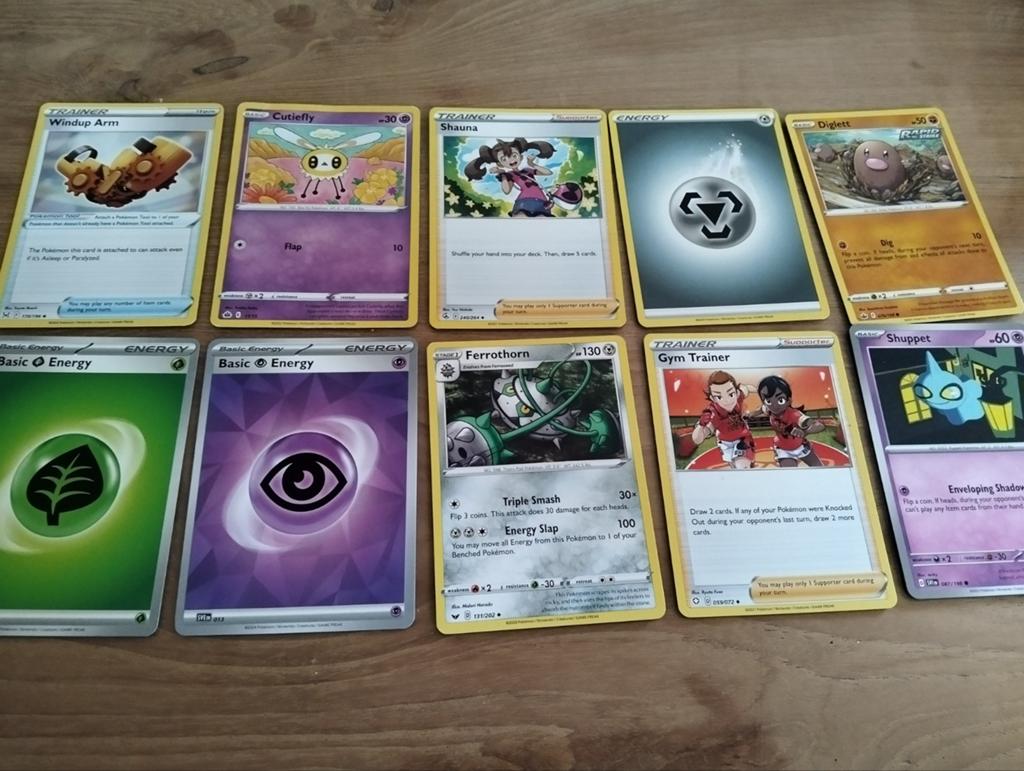 Pokémon Kaarten 10 voor €1,-, Ophalen of Verzenden, Gebruikt, Meerdere kaarten