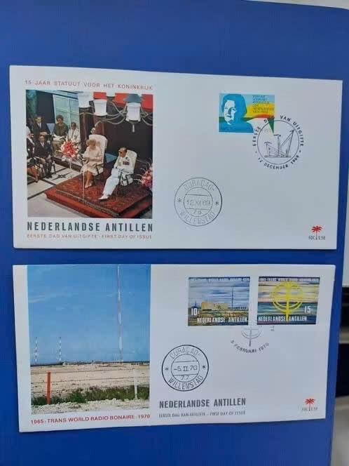 Postzegel Antillen 1969 FDC 58 en 59 Juliana en Radio 23-04, Postzegels en Munten, Postzegels | Nederlandse Antillen en Aruba