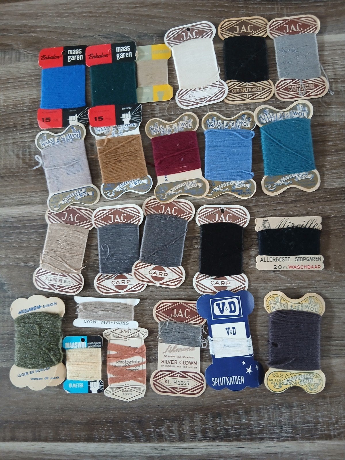 23 stuks vintage garen en stopgaren, Ophalen of Verzenden