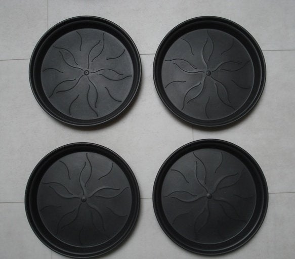 5 nwe plantenschotels bloempotten + 1 Nwe regenpijp bloembak, 25 tot 40 cm, Kunststof, Rond, Nieuw