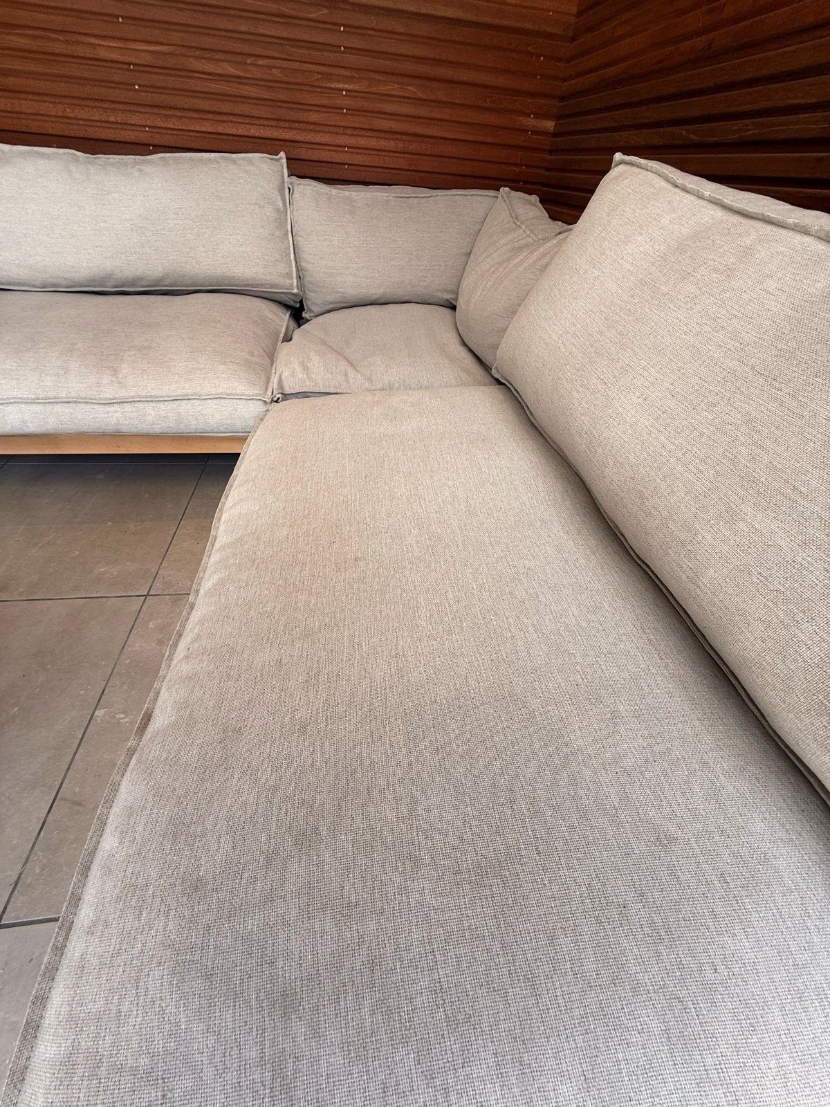 Loungeset Karwei met kussens – 3 rechte delen, 1 hoekdeel, Tuin en Terras, Tuinsets en Loungesets, Ophalen, Overige materialen