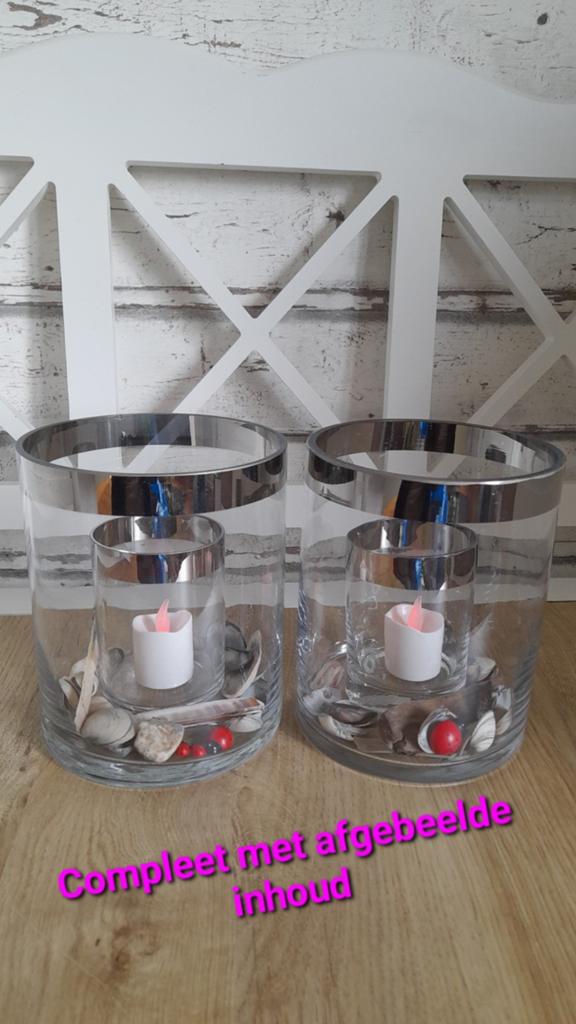 2x dubbele hurricanes riviera maison set, Huis en Inrichting, Verzenden, Gebruikt, Overige materialen, Minder dan 25 cm
