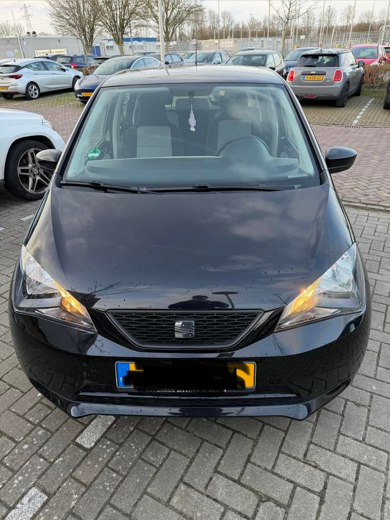Seat Mii 1.0 44KW 2012 Zwart vw up skoda citigo, Voorwielaandrijving, 4 stoelen, Zwart, Handgeschakeld