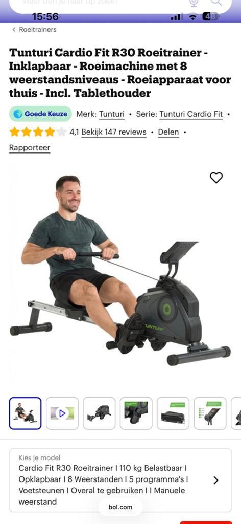 Zo goed als nieuw roeitrainer Tunturi, Ophalen, Zo goed als nieuw