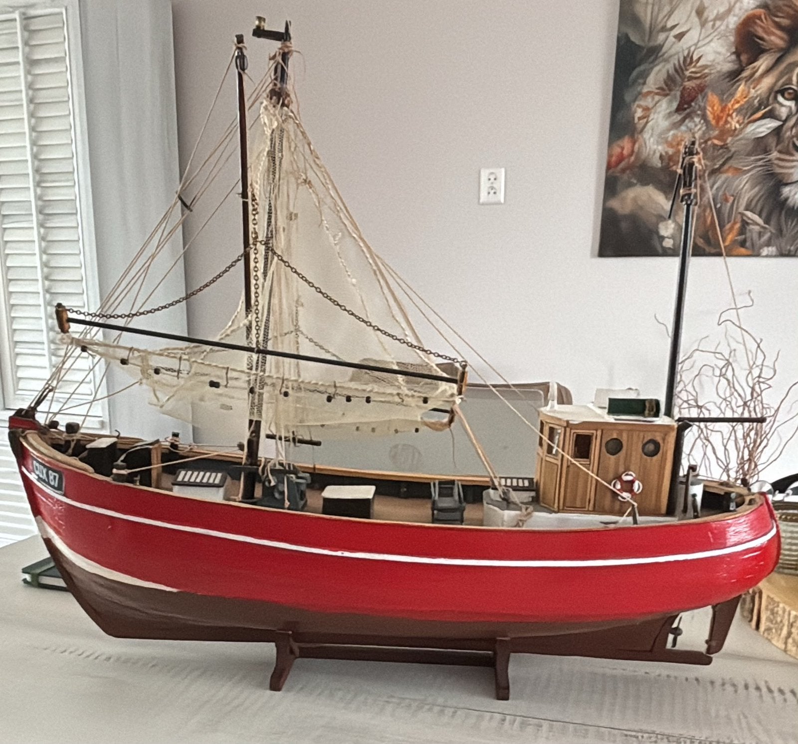 Houten modelschip, Hobby en Vrije tijd, Modelbouw | Boten en Schepen, Ophalen, Zo goed als nieuw, 1:32 tot 1:50