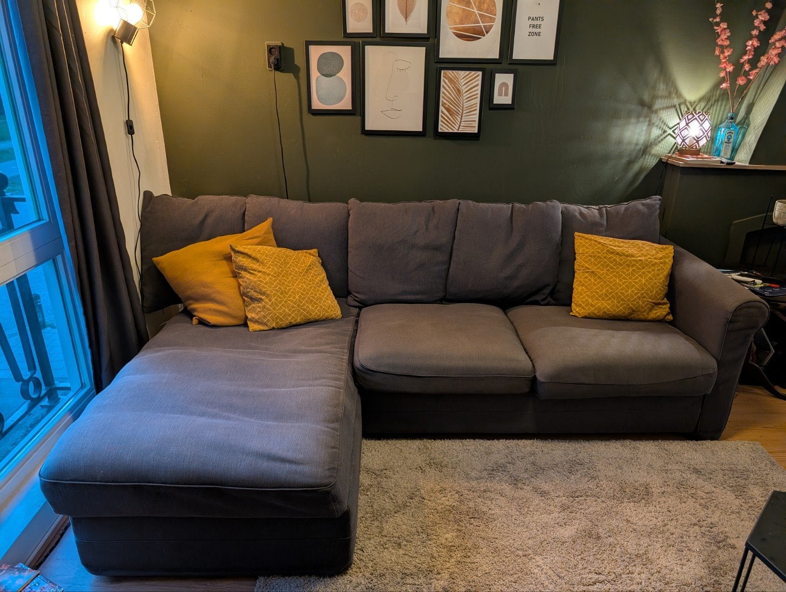 Comfortabele IKEA GRÖNLID 3-zits hoekbank, Huis en Inrichting, Ophalen, 250 tot 300 cm, Hoekbank, Driepersoons