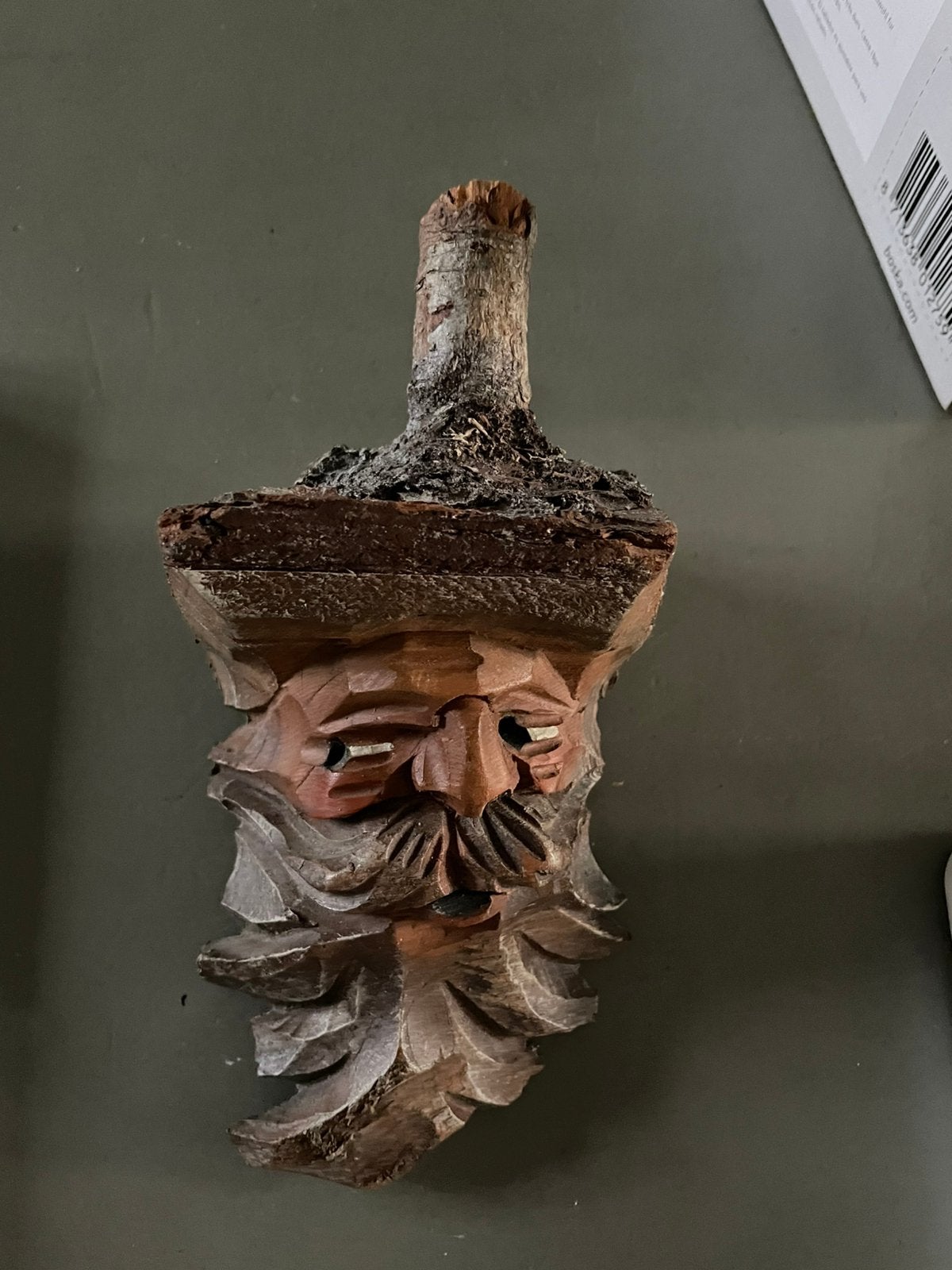 Houten gezicht zwarte woud, Antiek en Kunst, Houtsnijwerk, Minder dan 20 cm, Ophalen of Verzenden, Hout