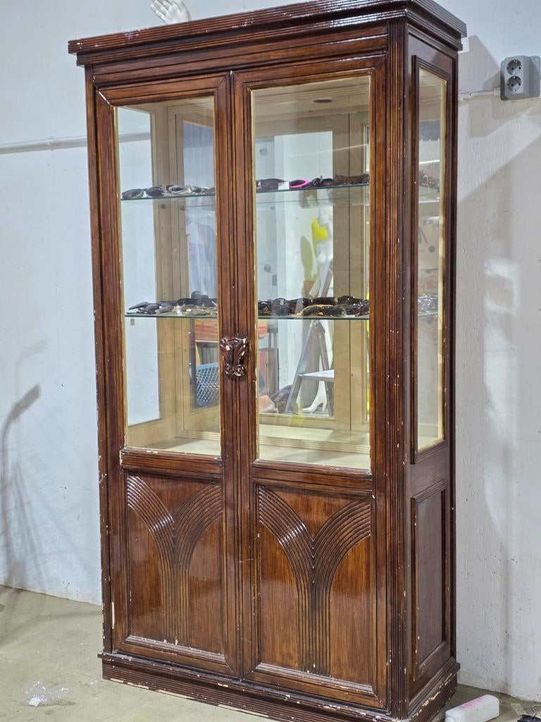 Wooden display cabinet -Houten vitrinekast, Ophalen, 25 tot 50 cm, 50 tot 100 cm, Minder dan 100 cm