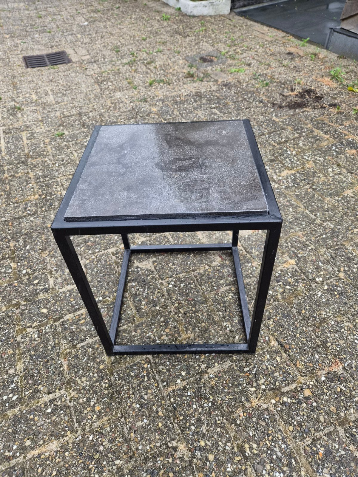 Natuurstenen tafel, Huis en Inrichting, Tafels | Bijzettafels, Ophalen, Zo goed als nieuw, 75 cm of meer, 60 cm of meer