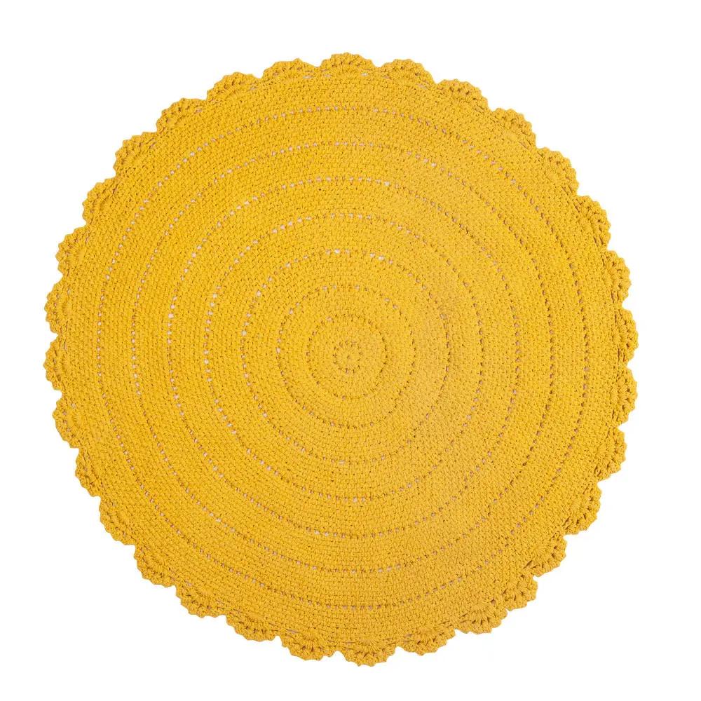 Gehaakt Vloerkleed Geel Ø110 cm | KidsDepot | nu €34,95, Rond, Nieuw, Ophalen of Verzenden, 100 tot 150 cm