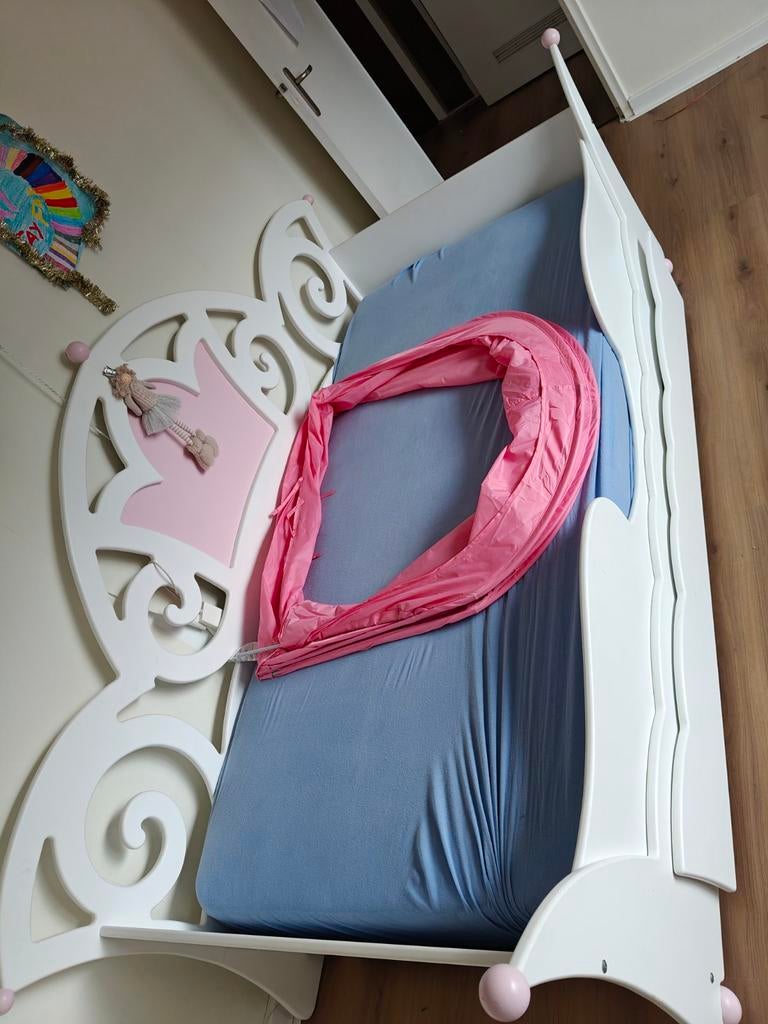 Prinsessen bed, Ophalen, 85 tot 100 cm, Zo goed als nieuw, Matras
