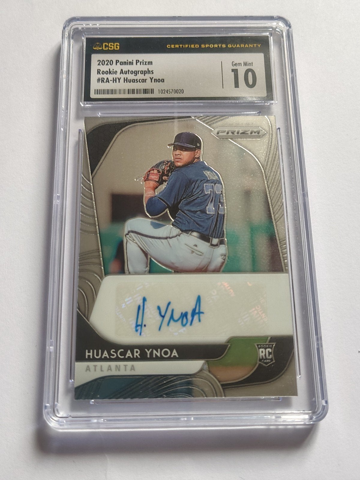 Huascar Ynoa 2020 Panini Prizm Gesigneerd CSG 10 (CGC), Ophalen of Verzenden