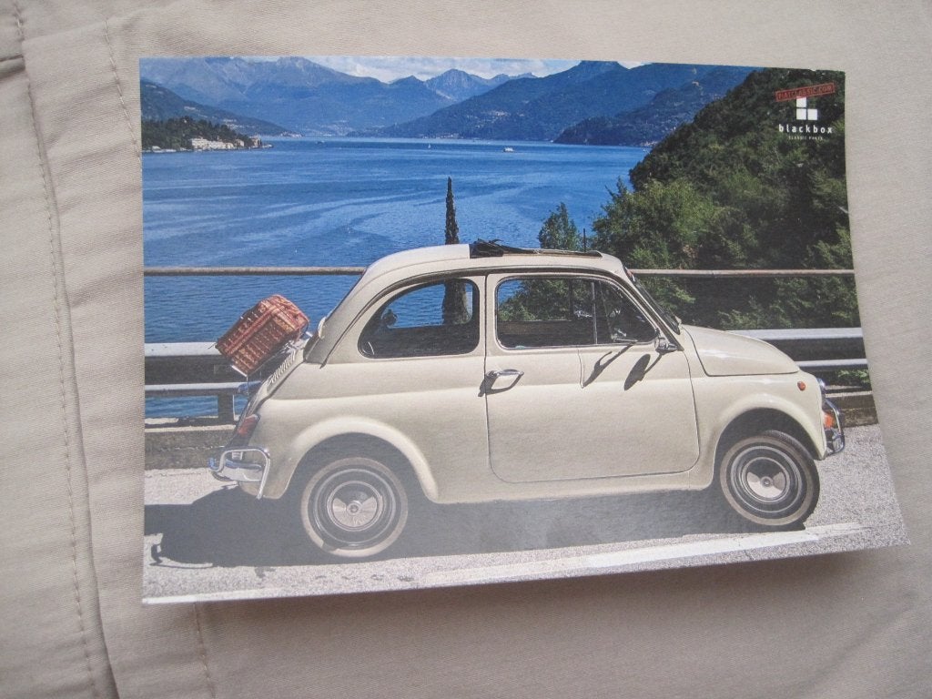 leuke reclamekaart ansichtkaart Fiat 500 oer Fiat 500, Ophalen of Verzenden, 1980 tot heden, Ongelopen, Duitsland