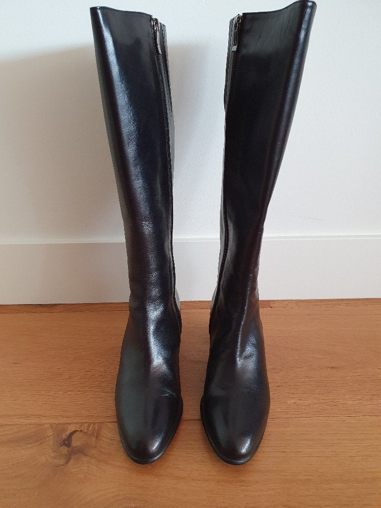 New Brunella leather boots (with wide shaft XL), size 37,5, Kleding | Dames, Ophalen, Hoge laarzen, Brunella, Zwart