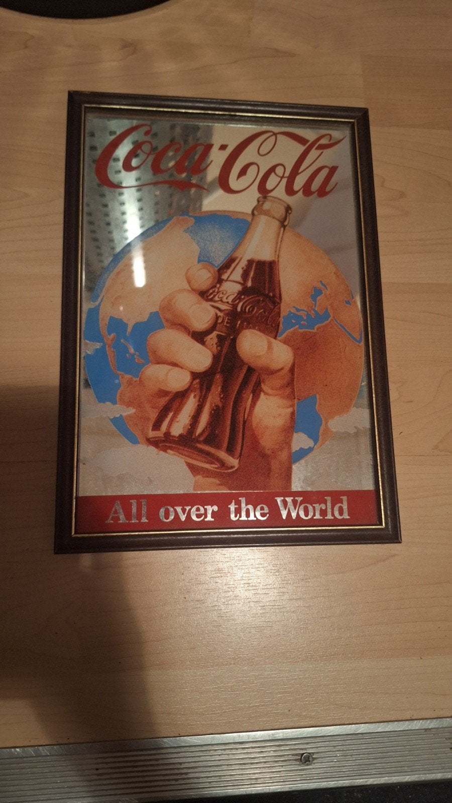 Vintage Coca-Cola spiegel "All over the World", Verzamelen, Ophalen