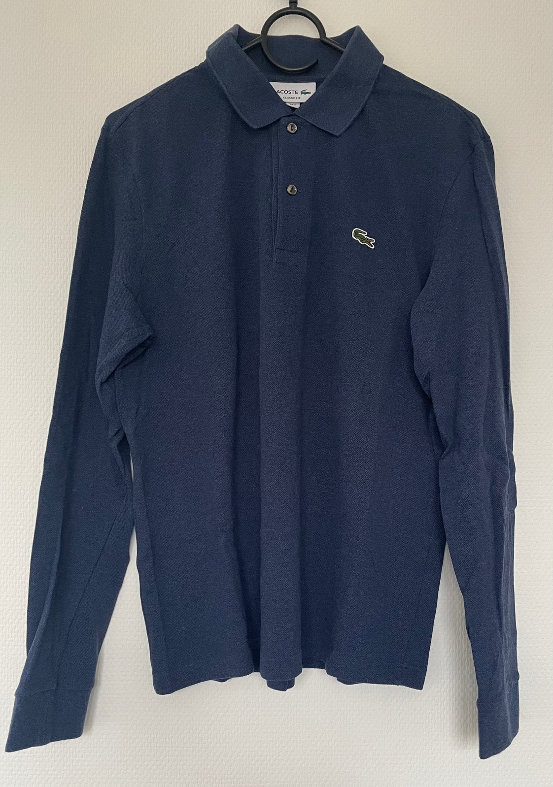 Lacoste polo lange mouwen maat M, Kleding | Heren, Ophalen of Verzenden, Zo goed als nieuw, Maat 48/50 (M), Blauw