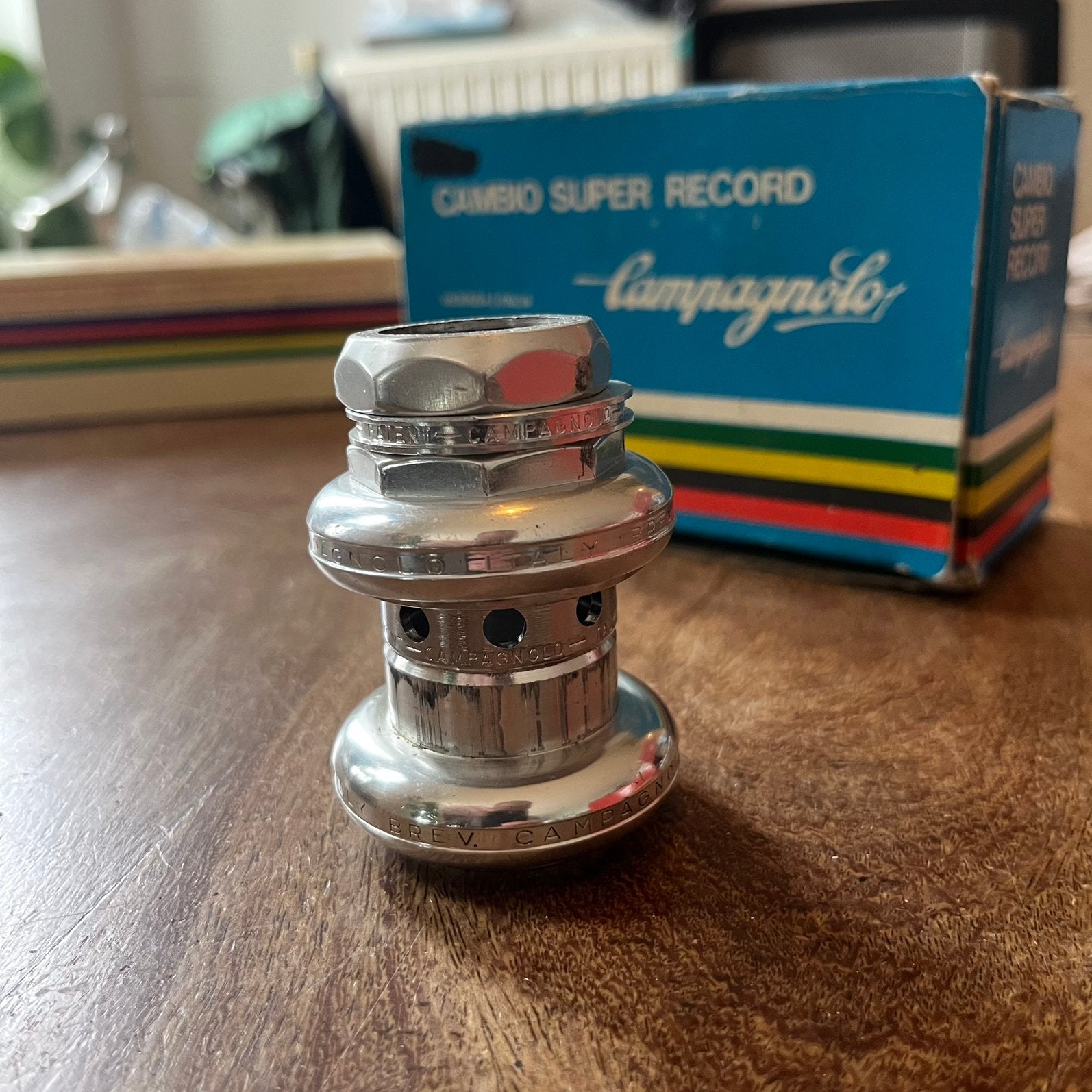 Vintage Campagnolo Super Record balhoofd, Gebruikt, Overige typen, Ophalen of Verzenden, Aluminium