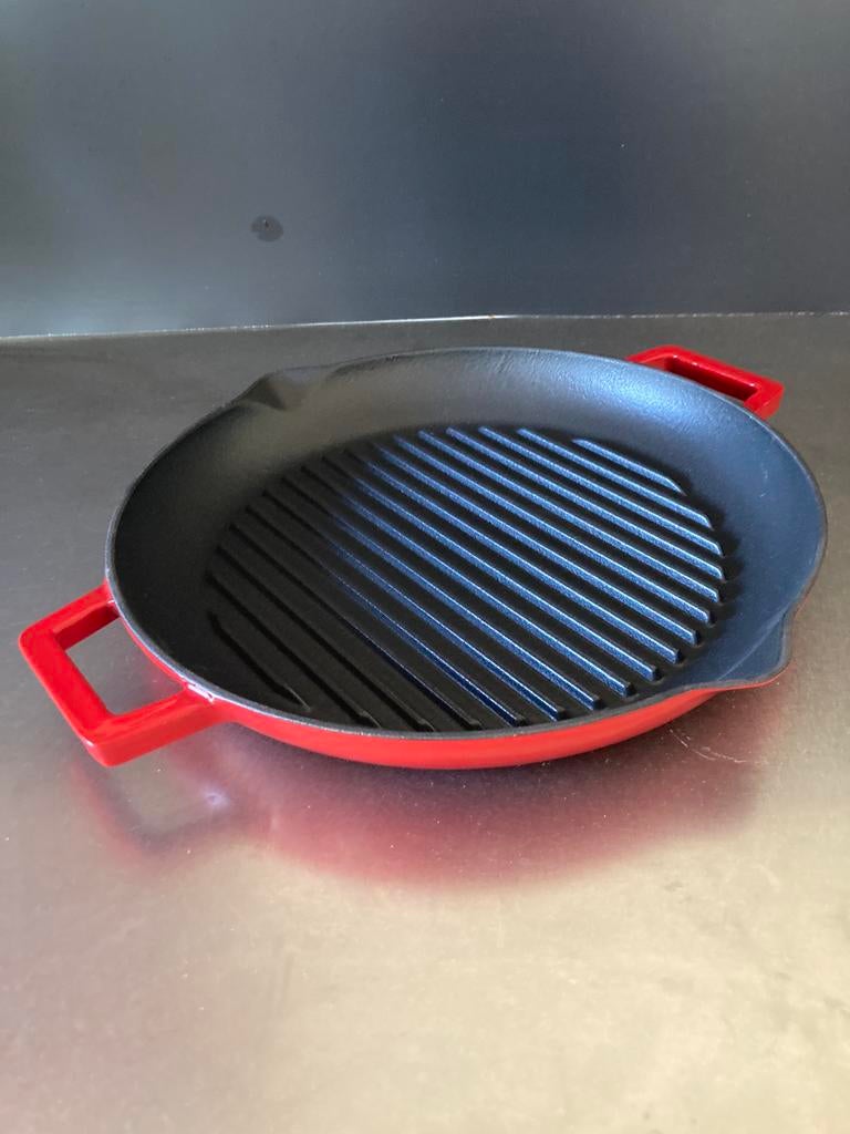 Grillpan gietijzer, Huis en Inrichting, Keuken | Potten en Pannen, Ophalen of Verzenden, Zo goed als nieuw, Gietijzer, Koekenpan of Braadpan