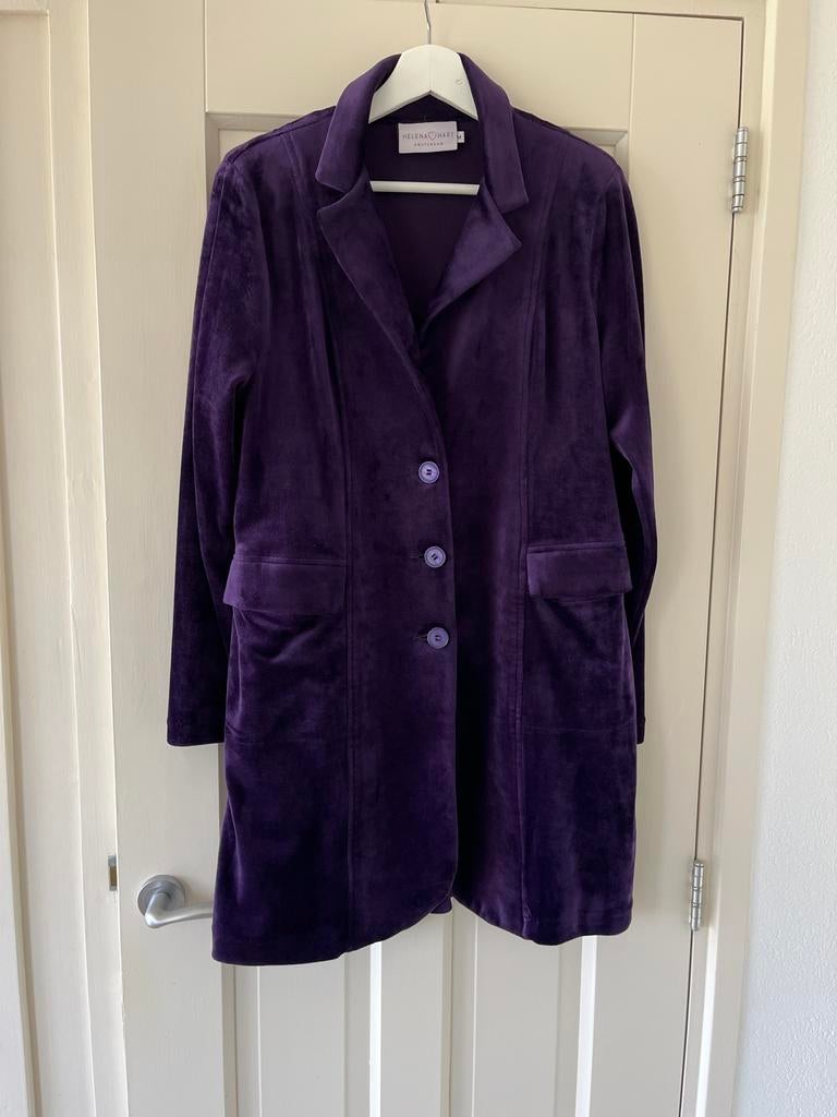 Fluwelen blazer van Helena Hart, Maat 38/40 (M), Paars, Ophalen of Verzenden, Jasje