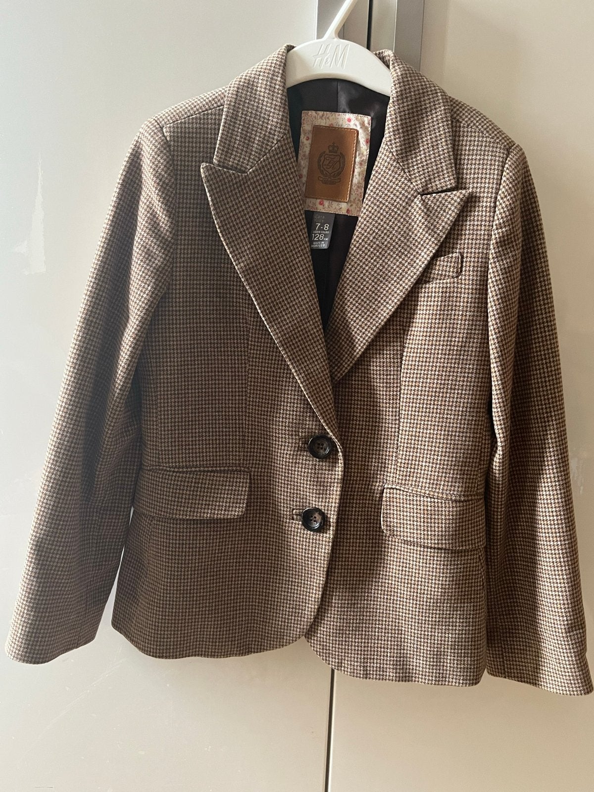 Zara Kids Blazer Geruit met Elleboogstukken - Maat 128, Meisje, Nieuw, Ophalen of Verzenden, Zara