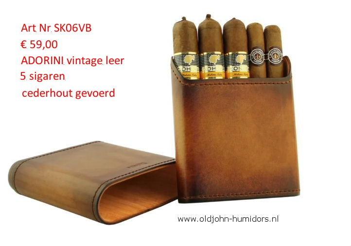 SIGARENKOKERS ADORINI – leer & RVS – DIRECT UIT VOORRAAD skv, Verzenden, Nieuw, Tabaksdoos of Verpakking