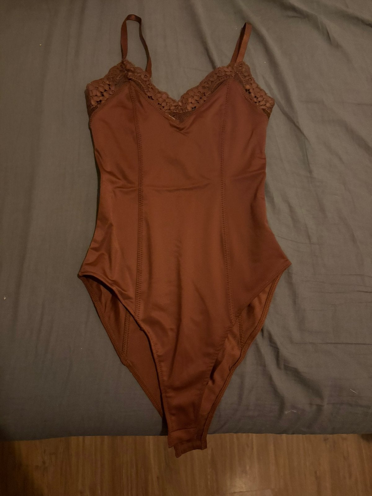 Zara Body met kant - Bruin maat S, Verzenden, Bruin, Body of Korset