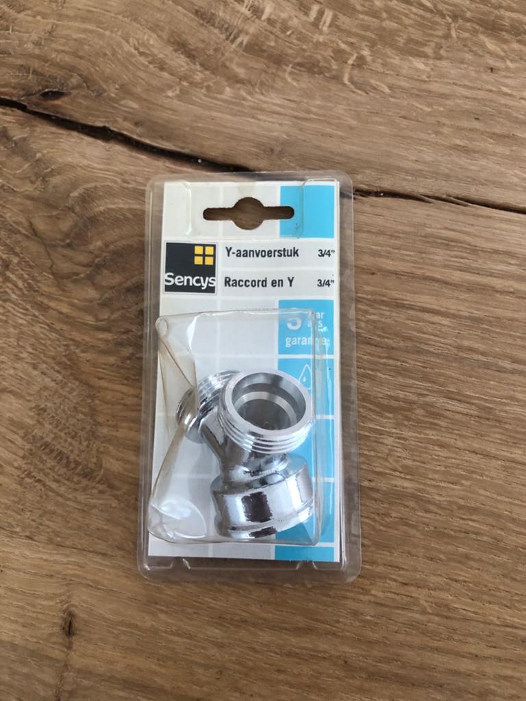 Sencys Y-aanvoerstuk 3/4" Raccord en Y, Doe-het-zelf en Verbouw, Sanitair, Nieuw, Overige typen, Chroom, Ophalen of Verzenden