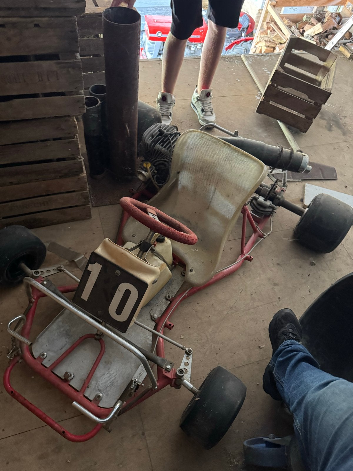 2x Kart met onderdelen en banden, Ophalen, Gebruikt