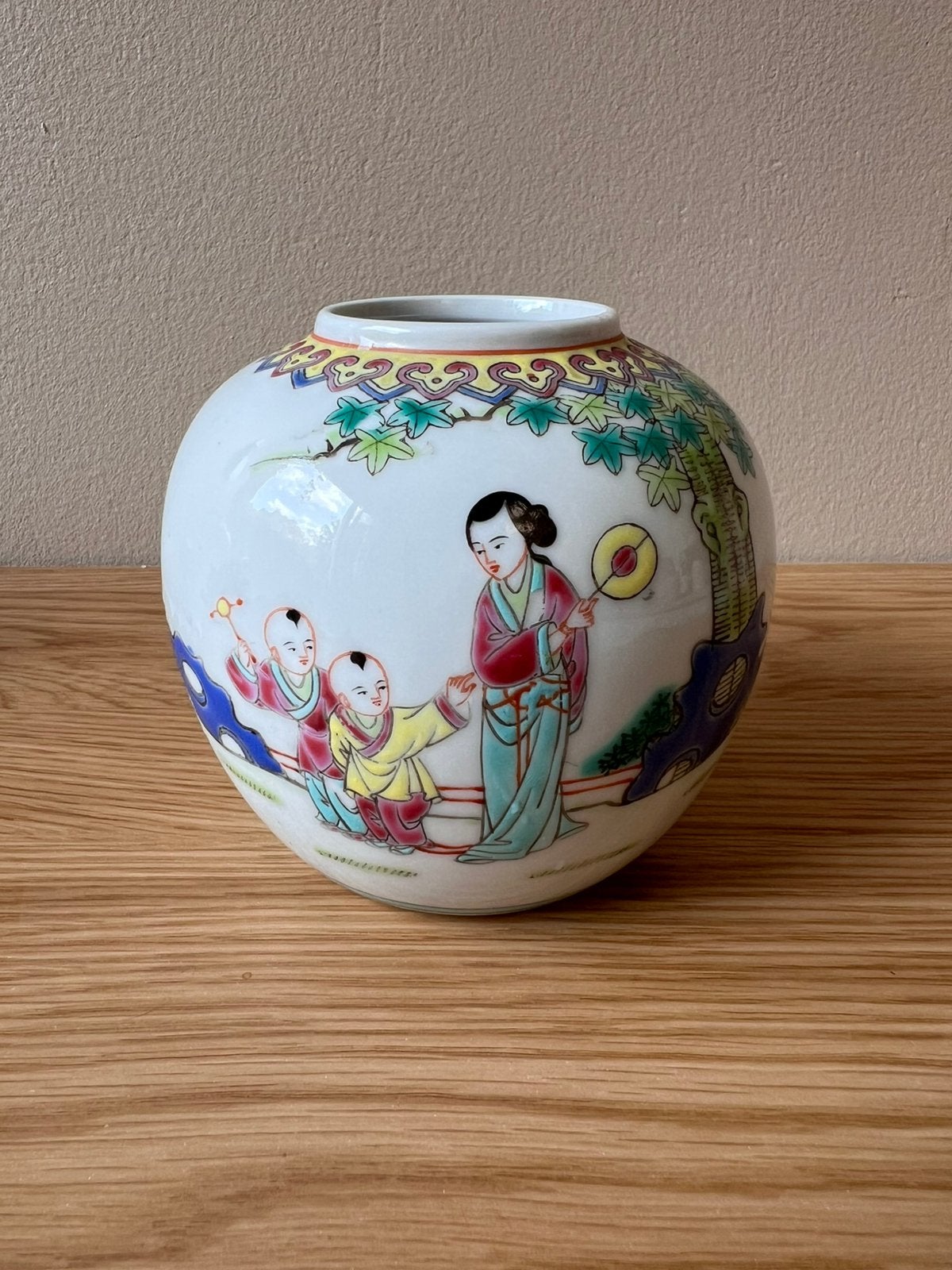 Prachtig vintage gemberpotje Chinees Rose family 50’s retro, Huis en Inrichting, Ophalen of Verzenden