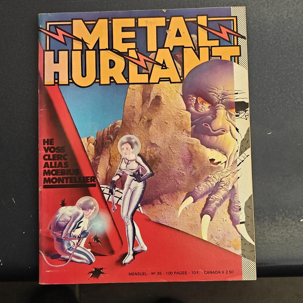Metal Hurlant N35 - Sci-Fi Stripboek, Eén stripboek, Ophalen of Verzenden, Gelezen, He Voss, Clerc, Moebius, Montellier